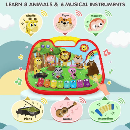 FiveStar Infant Animal Reading Piano – Interactive Baby Toy with Lights, Sounds & 3 Learning Modes | Educational Gift for Toddlers - Jaiman Toys