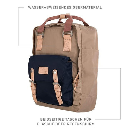 Doughnut Macaroon Unisex Adult Backpack, Almond X Nautical - Jaiman Toys