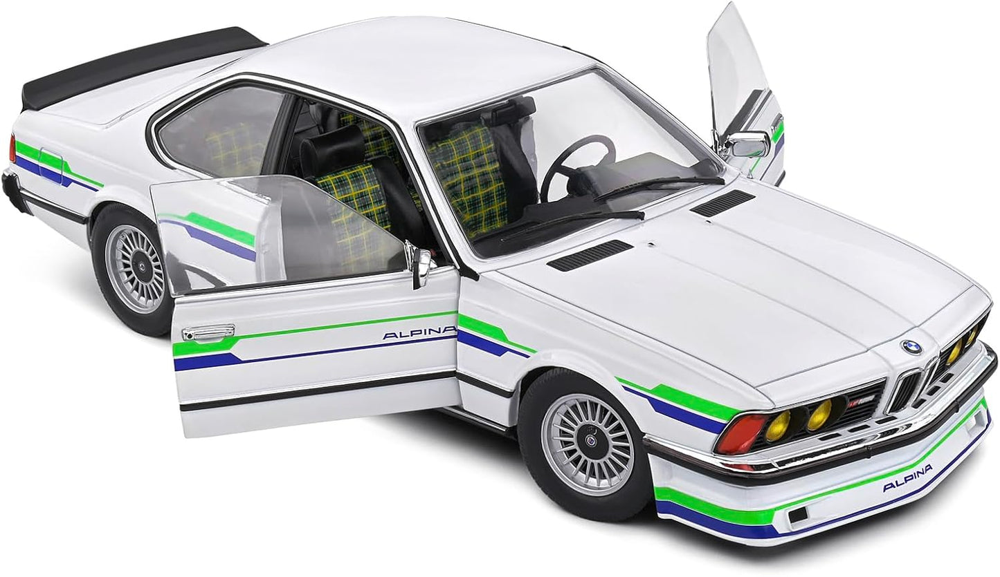 Solido 1:18 BMW Alpina B7 Turbo (E24) Coupe Die-Cast Model Car – White Collector Scale Classic Performance Car