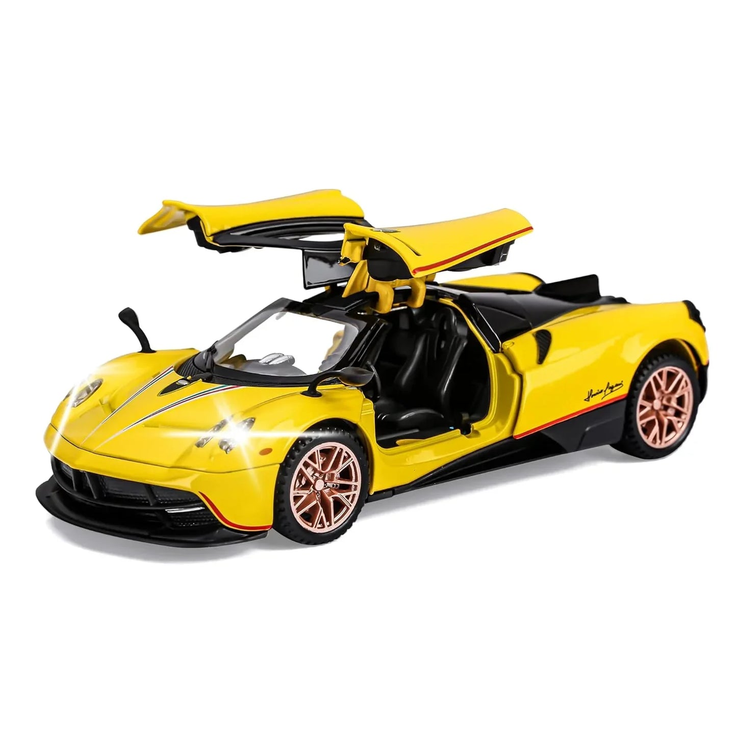 JOY JUNCTION Pagani Chinese Dragon 1:32 Scale Alloy Metal Pullback Die-Cast Car – Blue with Lights, Music & Openable Doors - Jaiman Toys