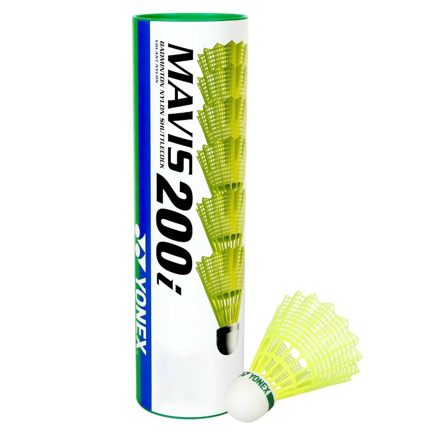 Yonex Mavis 200i Nylon Shuttle Cock, Pack of 6 (Yellow)