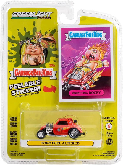 Greenlight Garbage Pail Kids – TOPO Fuel Altered with Rocketing Rocky Sticker (Series 4) 1:64 Scale Die-Cast - Jaiman Toys