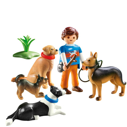 (Box Damaged) Playmobil 9279 City Life Dog Trainer Playset | 12-Piece Animal Training Toy Set with Trainer Figure, 3 Dogs & Accessories | Creative Role Play Toy for Kids Ages 4+ Years