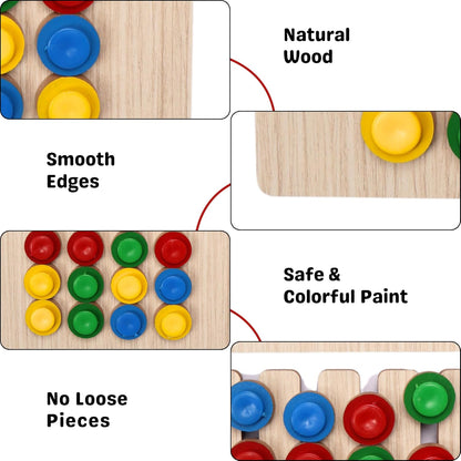 Wooden Montessori Slide Puzzle for Kids | Color Matching Logic Game | Educational Brain Teaser Toy for Ages 3–8