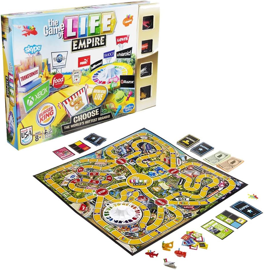 Hasbro B5094 The Game of Life Empire- Xbox, Transformers, Levis, Razor ++ Family Board Games- Ages 8+