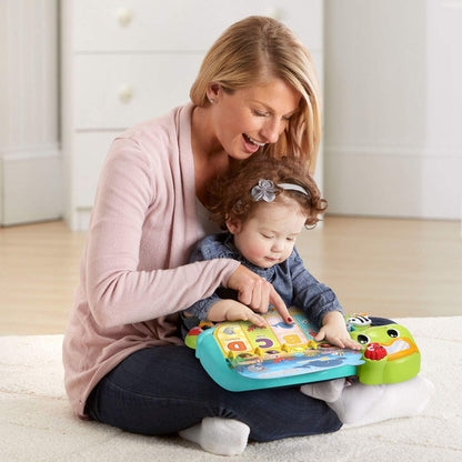 VTech Touch and Teach Sea Turtle Interactive Learning Book, Green | Educational Alphabet, Animal & Piano Toy with Lights, Sounds and Music for Toddlers