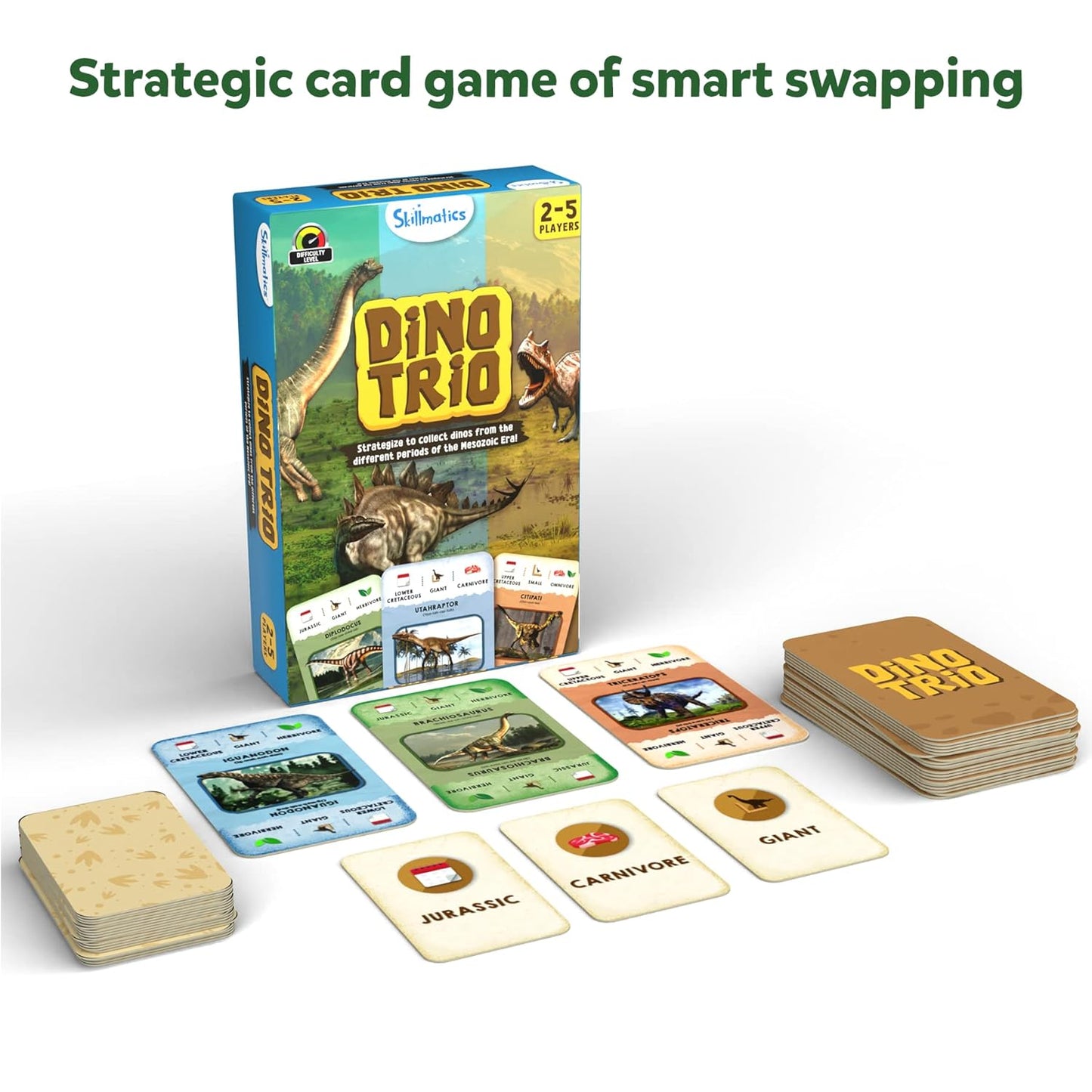 Skillmatics Ultimate Dinosaur Game Box - 3 Family Friendly Games in 1, Perfect for Kids Ages 5 and Up, Great Gift