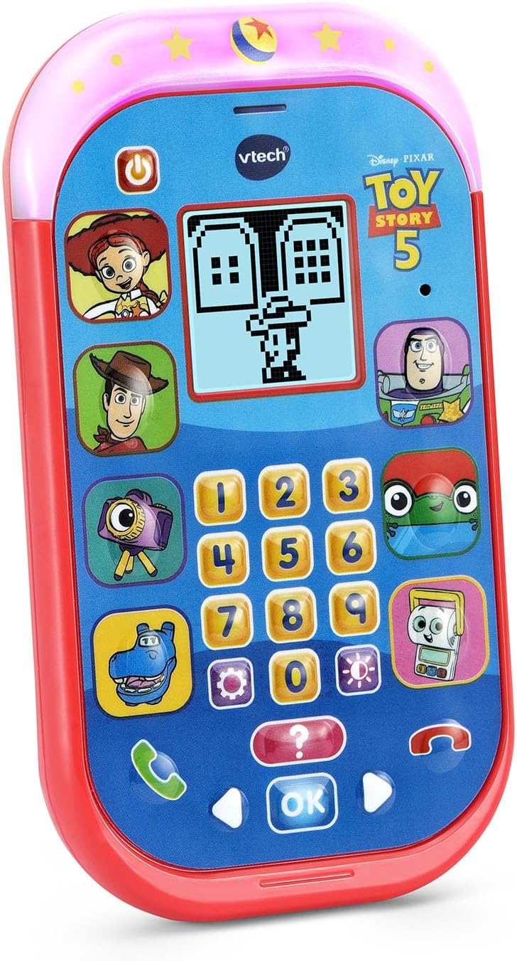 VTech Disney & Pixar Toy Story 5 Learning Phone | Interactive Educational Toy Phone with Lights, Sounds, Games & Character Voices for Kids