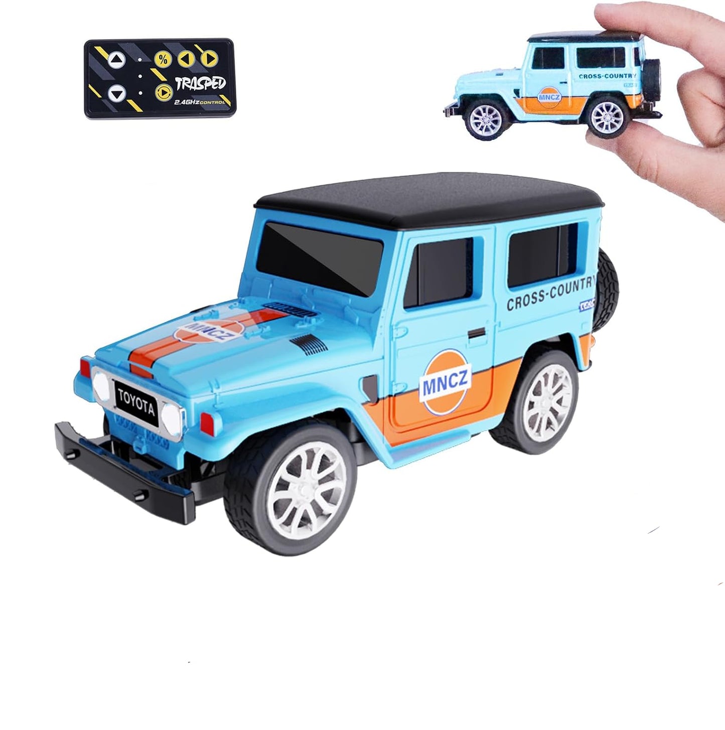 Trasped 1:64 Mini RC Off-Road Car – Pocket Size Remote Control SUV with App Control, 2.4GHz Controller & Rechargeable Battery (5 Colors)