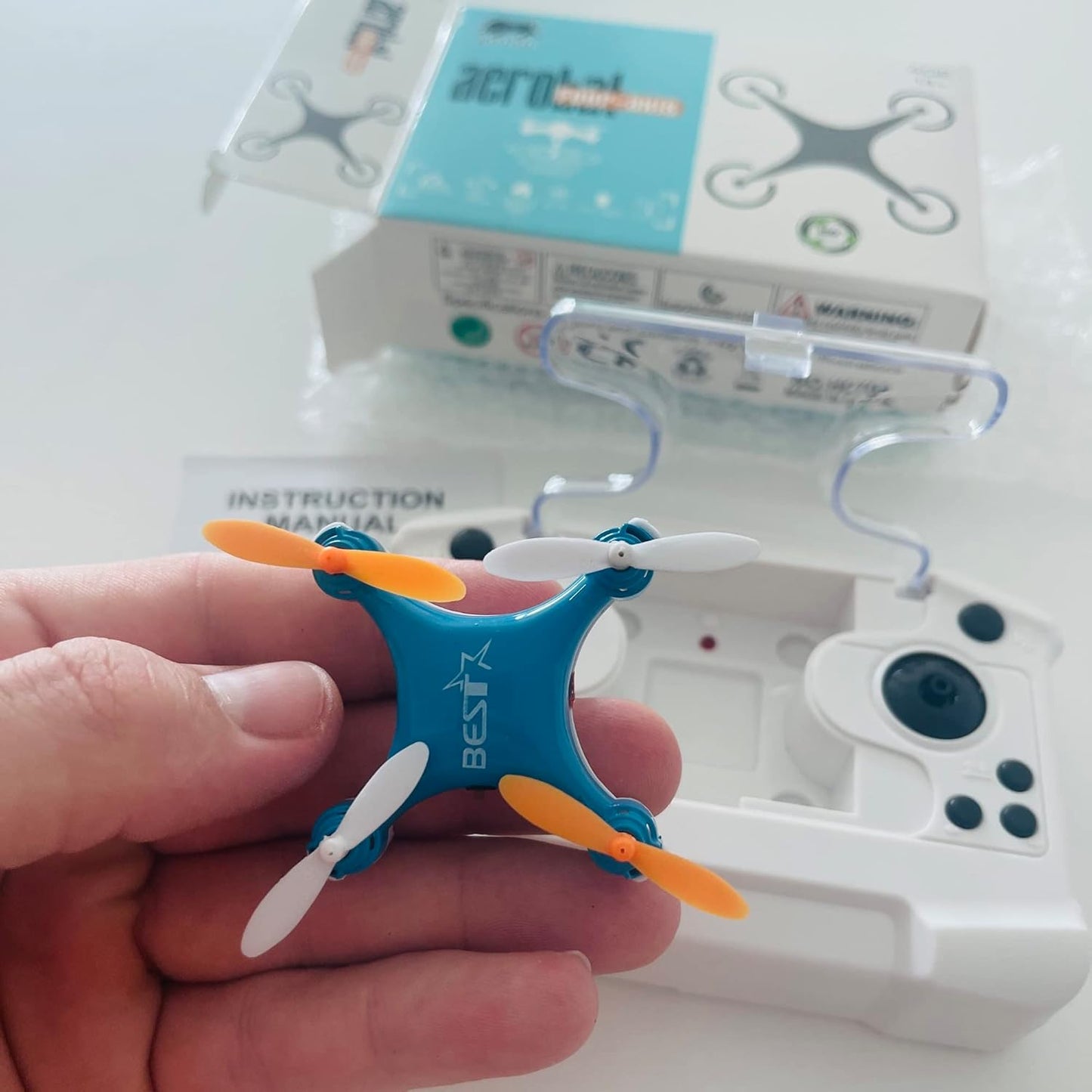 Mini Four-Axis RC Drone – Blue | 360° Flip | Stable Flight | Remote Controlled Toy Drone (Age 14+)
