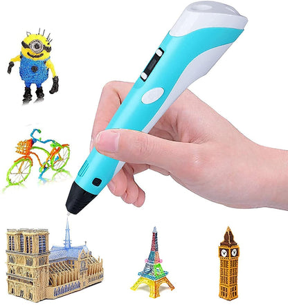 3D Pen-2 Professional 3D Printing Drawing Pen with 3 x 1.75mm ABS/PLA Filament for Creative Modelling and Education