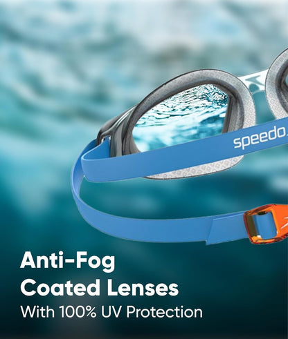 Speedo Kids Hydropulse Smoke Lens Swim Goggles – Anti-Fog UV Protection Swimming Goggles for Boys & Girls (Age 6–14 Years)