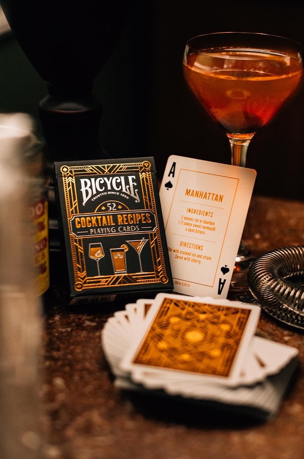 Bicycle Cocktail Recipes Playing Cards – 52 Drink Recipes, Poker Size Deck with Air-Cushion Finish