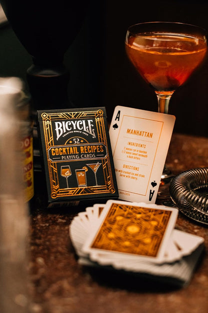 Bicycle Cocktail Recipes Playing Cards – 52 Drink Recipes, Poker Size Deck with Air-Cushion Finish