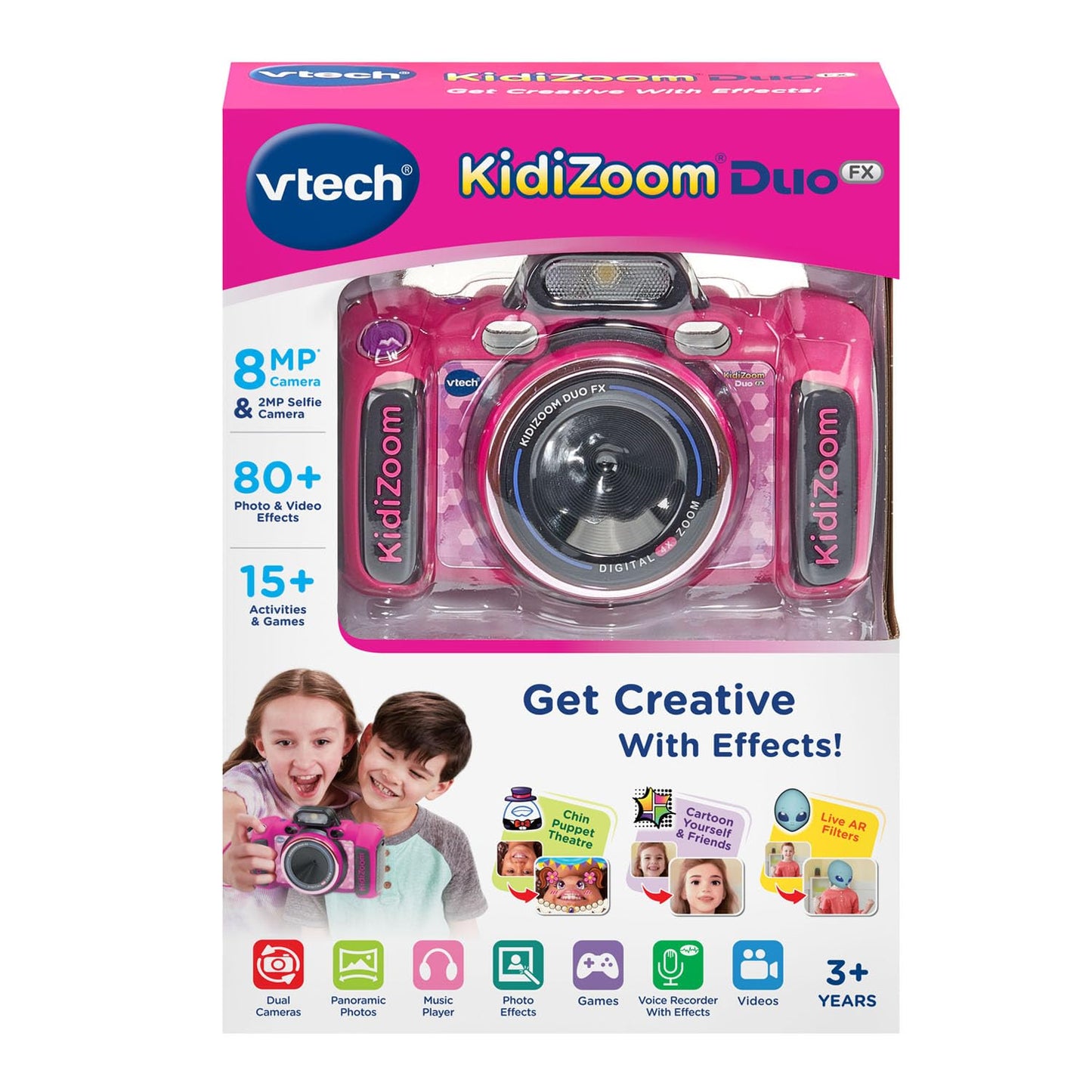 VTech KidiZoom Duo FX Kids Digital Camera | 8MP Camera with Dual Lens, 4X Zoom, Games, Photo Effects & Video Recording | Ages 3+
