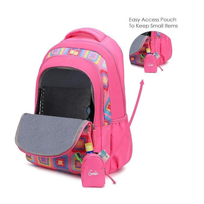 Genie Paige Backpack for Women – 19” | Lightweight, Water-Resistant & Spacious (36L) with Happy Pouch - Jaiman Toys