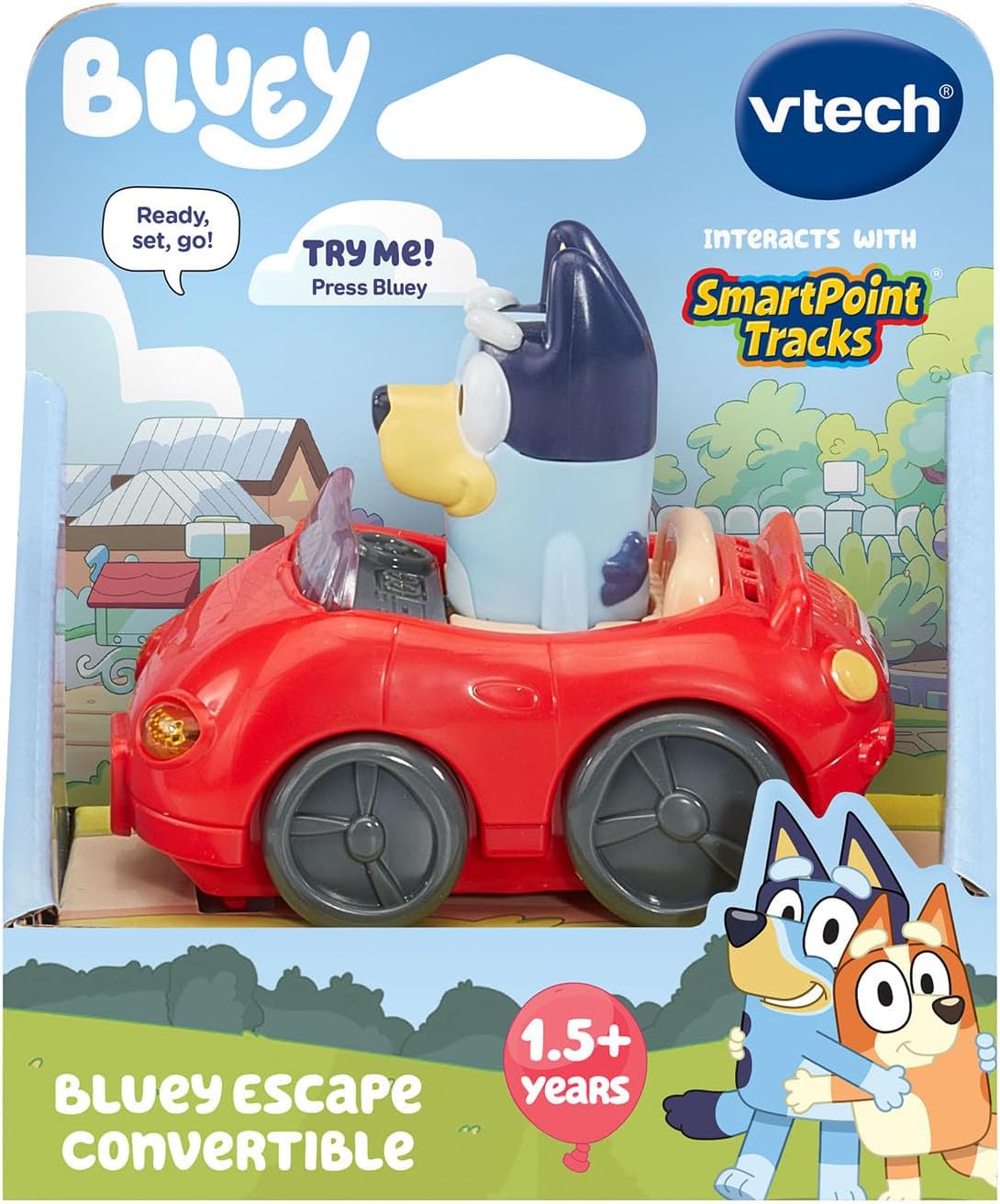 VTech Bluey Escape Convertible | Interactive Push-Along Toy Car with Bluey Figure, Sounds, Music & Pretend Play for Toddlers