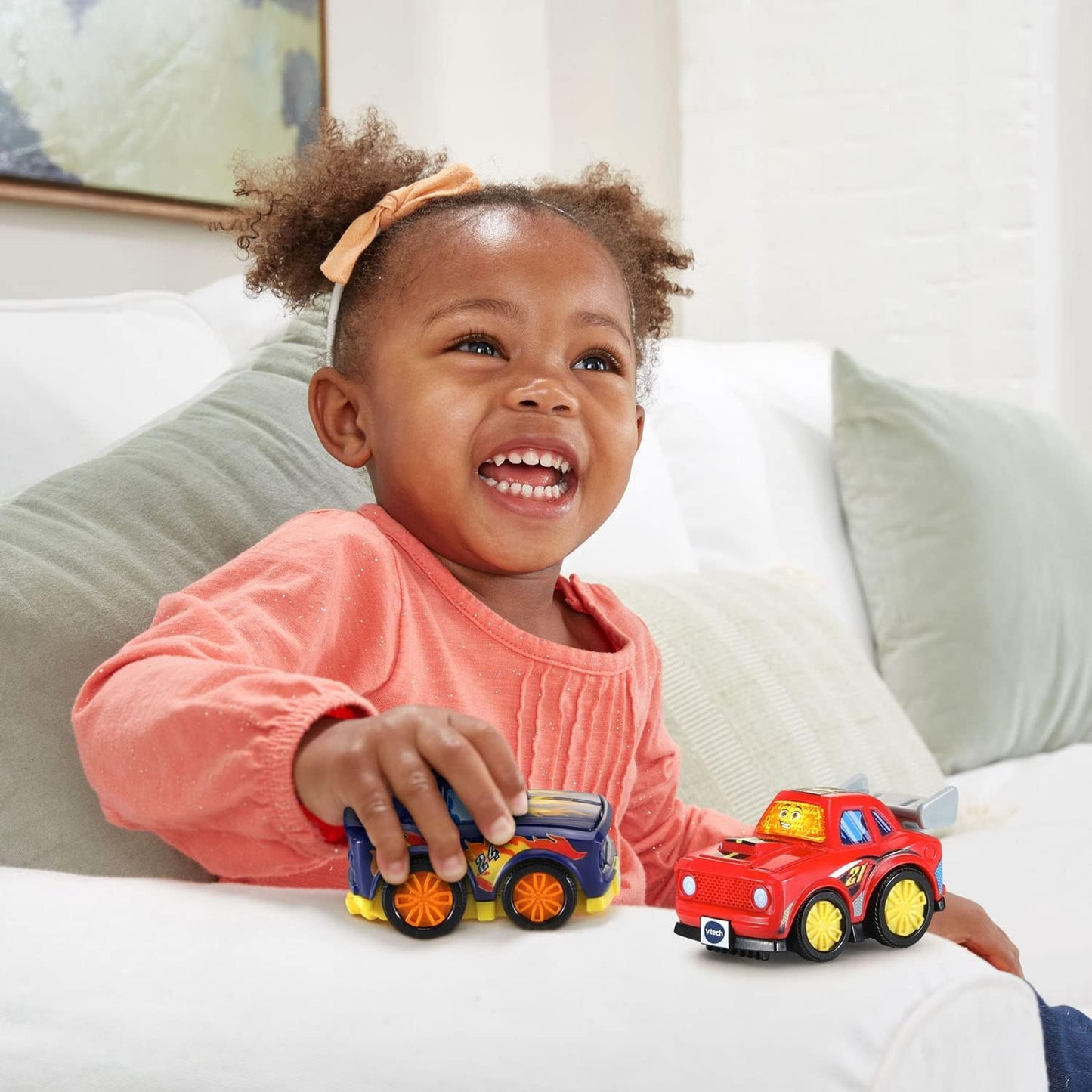 VTech Go! Go! Smart Wheels Race Team 2-Pack | Interactive SmartPoint Racing Cars with Lights, Sounds & Educational Phrases for Toddlers