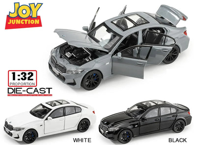 JOY JUNCTION BMW 3 Series 1:32 Scale Alloy Metal Pullback Die-Cast Car – Grey with Lights, Engine Sound & Openable Doors - Jaiman Toys