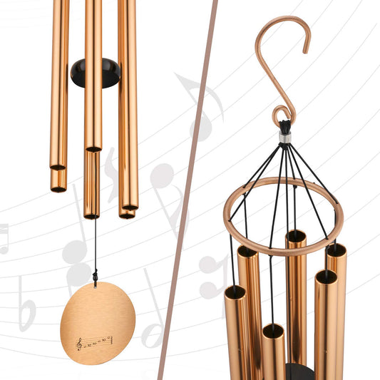 Nature's Melody AT36RG Wind Chime 36 Inch Rose Gold – Premium Tuned Aluminum Outdoor Chimes for Garden & Balcony Decor