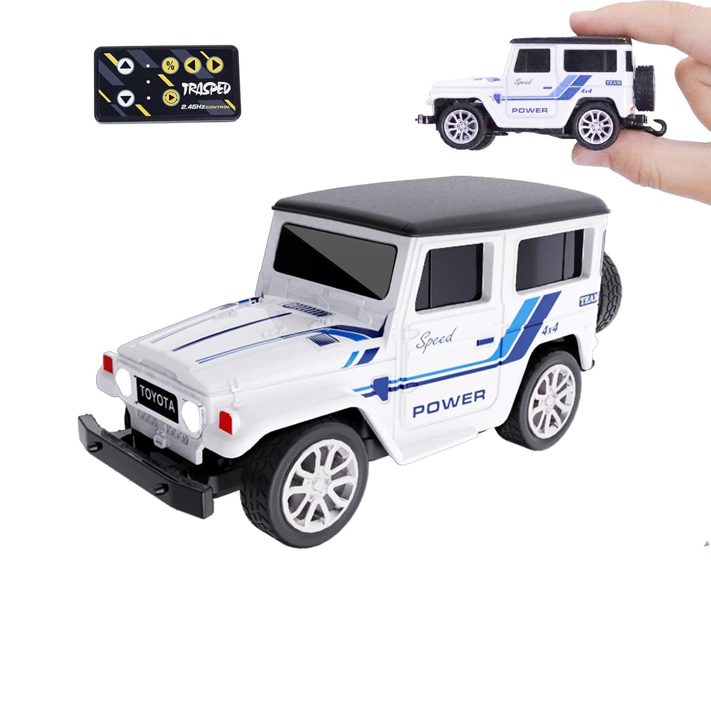 Trasped 1:64 Mini RC Off-Road Car – Pocket Size Remote Control SUV with App Control, 2.4GHz Controller & Rechargeable Battery (5 Colors)