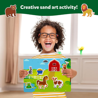 Skillmatics Art & Craft Activity - Sand-Tastic Art Animals, Sand Art for Kids, Craft Kits & Supplies, DIY Creative Activity, Gifts for Girls & Boys Ages 4, 5, 6, 7, 8, 9, 10