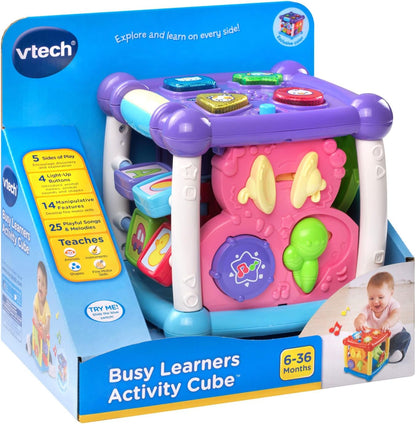 VTech Busy Learners Activity Cube – Interactive Educational Learning Toy with Lights, Sounds, Music & Motor Skill Activities for Babies 6-36 Months