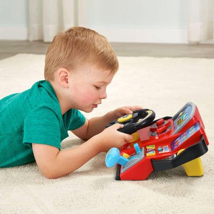 VTech Race & Discover Driver | Interactive Steering Wheel Toy with Lights, Sounds, Gear Shifter & Learning Activities | Educational Driving Toy for Kids