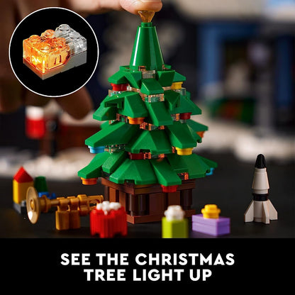 Lego Icons Santa’s Visit 10293 Christmas House Model Building Set for Adults and Families, Festive Home Décor with Xmas Tree