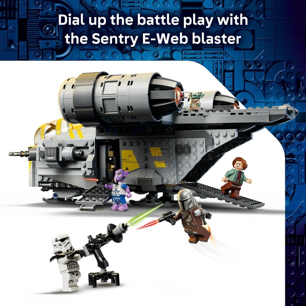 LEGO 75447 Star Wars The Razor Crest Starship Toy - The Mandalorian and Grogu Model Kit w/ 4 Minifigures & Grogu Figure - Birthday Gift for 10+ Year Old Boys, Girls & Movie Fans