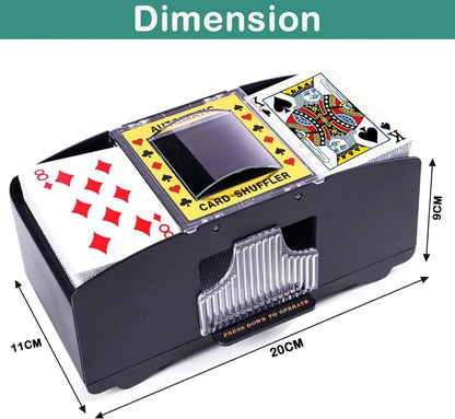 Automatic Card Shuffler Machine for 1–2 Decks | Battery Operated Electric Playing Card Shuffler | Portable Poker Card Shuffling Machine for Casino, Club, Family Games & Home Party