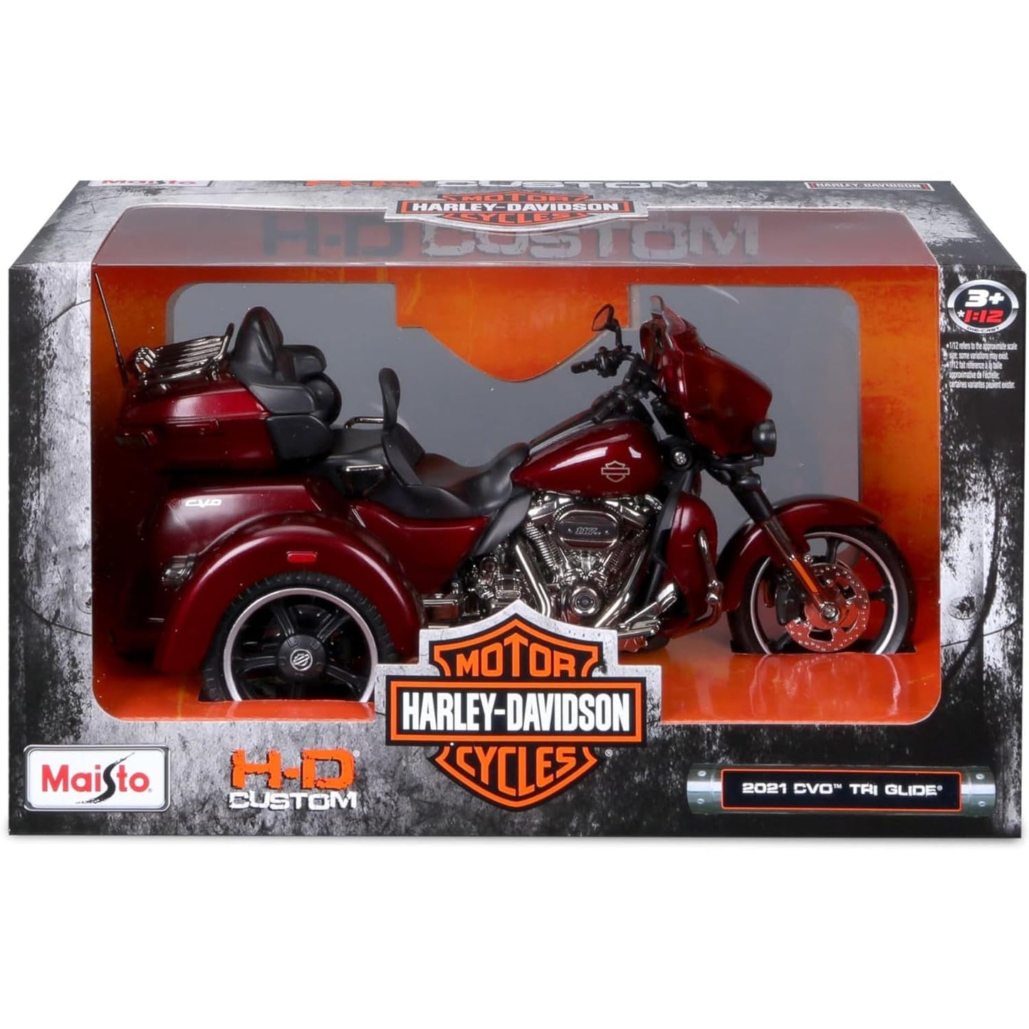 Maisto 1:12 Harley-Davidson 2021 CVO Tri Glide Die-Cast Trike Model