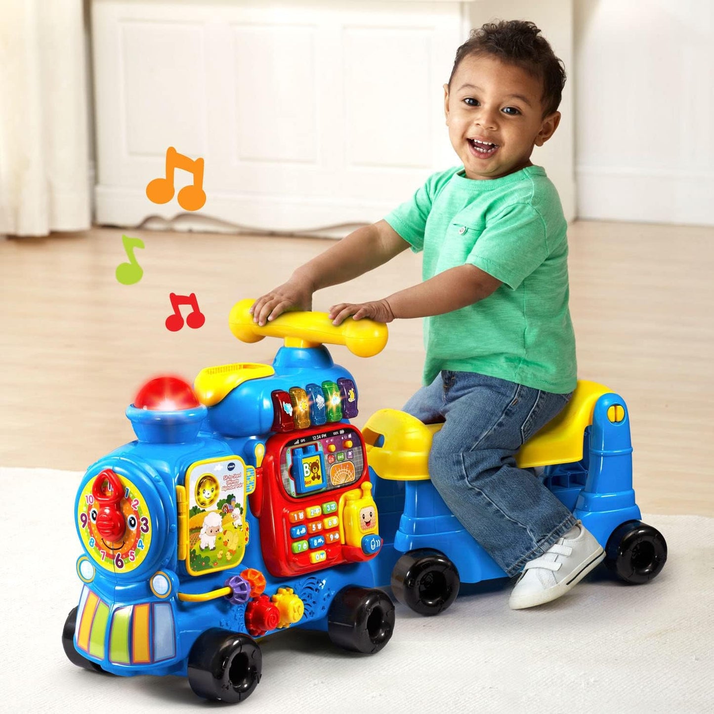 VTech Sit-to-Stand Ultimate Alphabet Train, Blue | Interactive Ride-On Learning Train with Alphabet Blocks, Music, Numbers, Phonics & Educational Activities for Toddlers