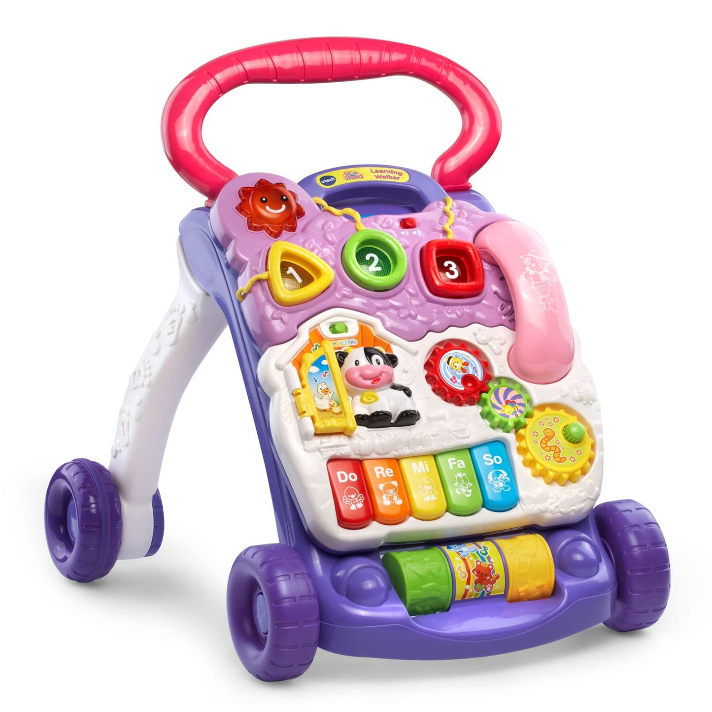 VTech Sit-to-Stand Learning Walker Interactive Baby Activity Walker with Removable Learning Center, Lights, Sounds, Music & Educational Activities | Early Learning Push Walker for Babies & Toddlers | Lavender