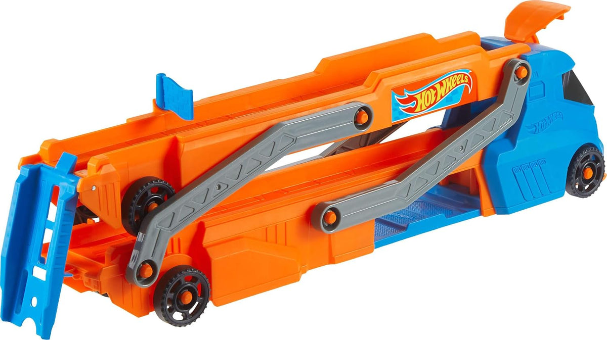 Hot Wheels Speed Track Transporter | 2-in-1 Hauler & 30+ Inch Raceway | Includes 1:64 Scale Car