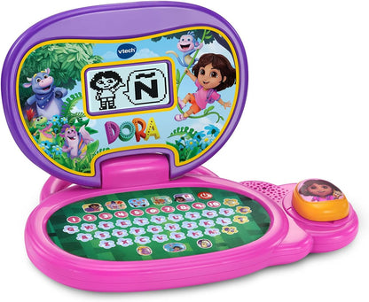 VTech Dora More to Explore Learning Laptop | Interactive Educational Laptop with Wireless Mouse, Letters, Numbers, Spelling & Learning Games for Kids