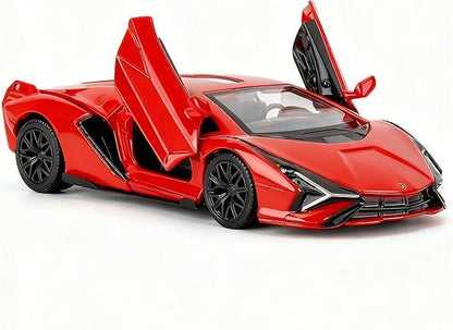 RMZ City 1:36 Lamborghini Sián FKP 37 Die-Cast Car – Red | Openable Doors, Pull Back & Go