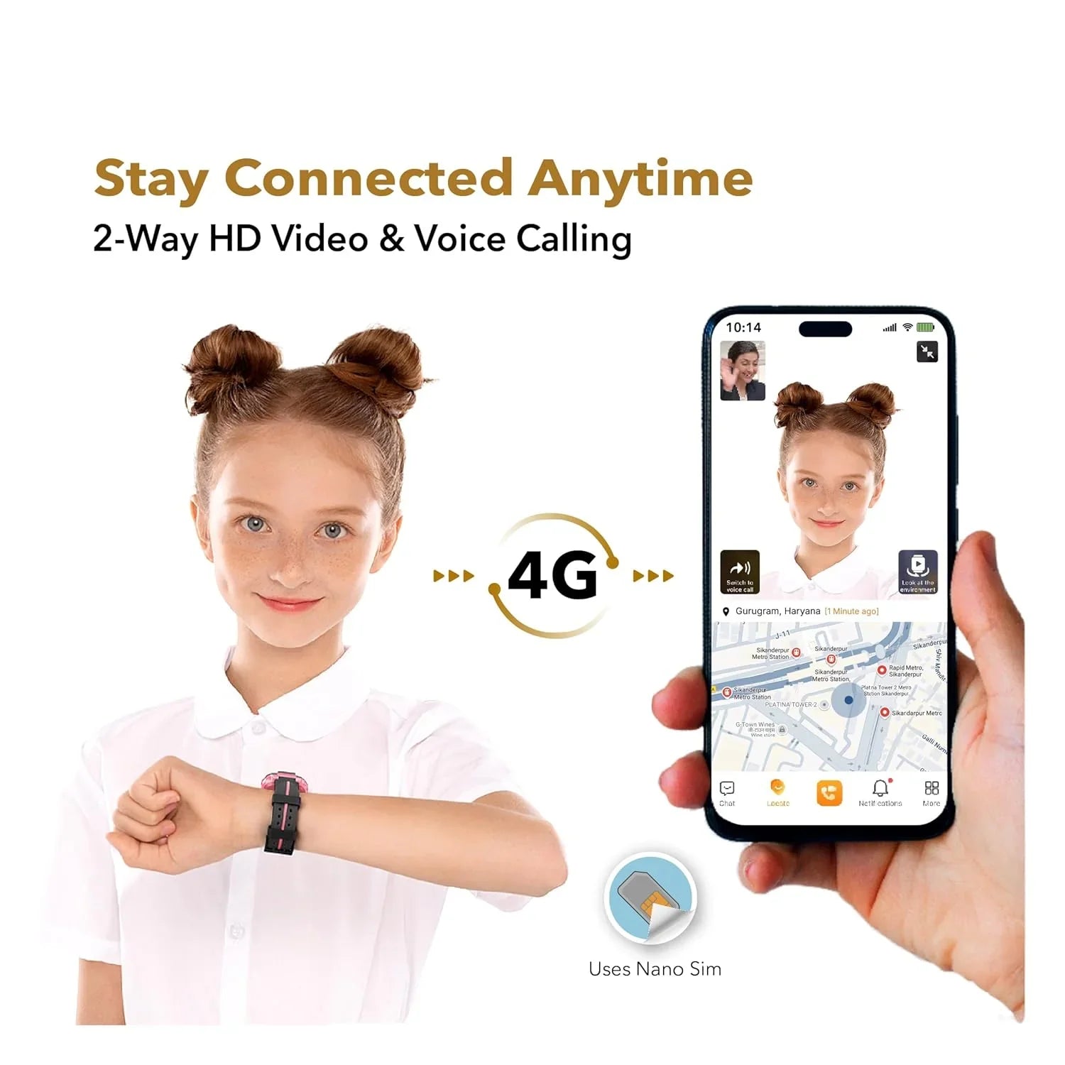 IMOO Kids Phone Watch Z1 – Kids Smart Watch with GPS Tracker, 4G Video & Voice Calls, Advanced Parental Controls, Durable Quality with IPX8 Water Resistance, SOS, for Kids (Grapefruit Red) - Jaiman Toys