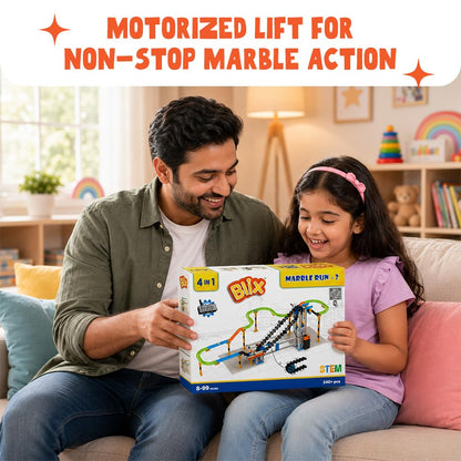 Blix Marble Run 2 – 240+ Piece Motorised 4-in-1 STEM Building Kit, Ages 8+