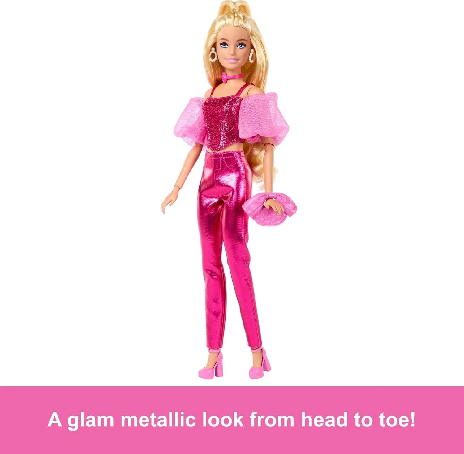 Barbie Deluxe Style #5 Doll JFP40 – Blonde Hair, Metallic Pink Dress & Accessories – Fashion Doll for Kids 4+ - Jaiman Toys