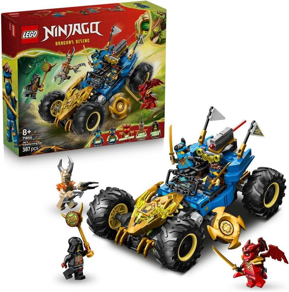 LEGO NINJAGO 71856 2in1 Jay's Transforming Car Toy - Ninja Truck w/ 5 Minifigures incl. Kai & Nya plus Shurikens & Swords - Birthday Gift for 8+ Year Old Boys & Fans