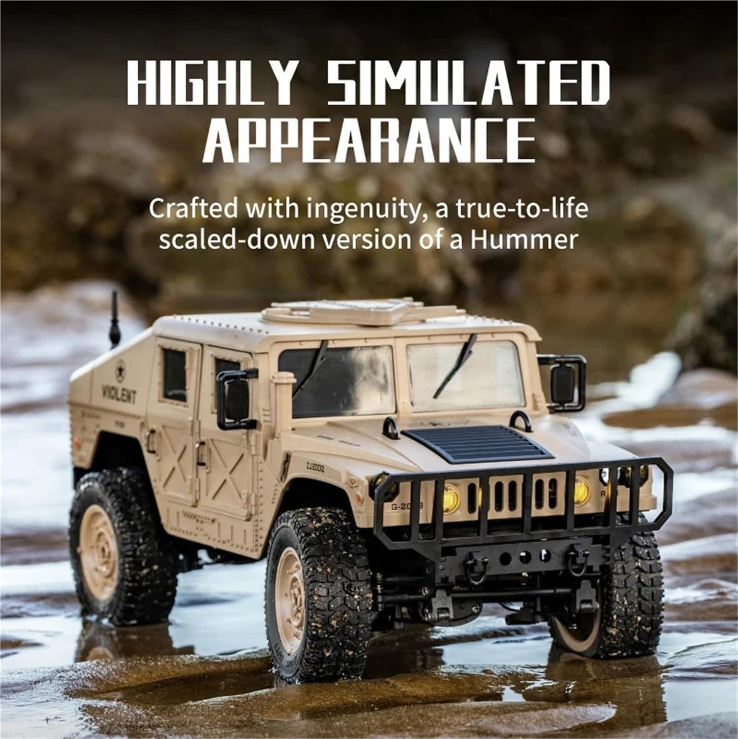 RC 4WD Military Climbing Truck 1:12 Scale | 2.4GHz Remote Control Off-Road Crawler with LED Lights, Independent Suspension & RTR Design