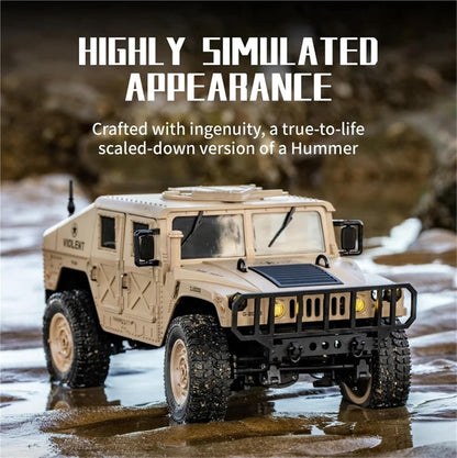RC 4WD Military Climbing Truck 1:12 Scale | 2.4GHz Remote Control Off-Road Crawler with LED Lights, Independent Suspension & RTR Design