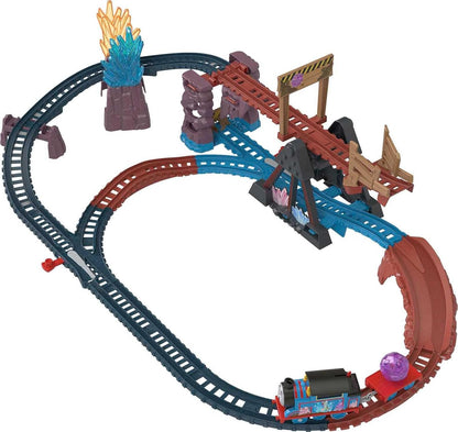 Thomas & Friends Fisher-Price Toy Train Set With Motorised Thomas Train And Tipping Bridge, 2.5 Metre Rails, Crystal Cave Adventure Set- HMC28