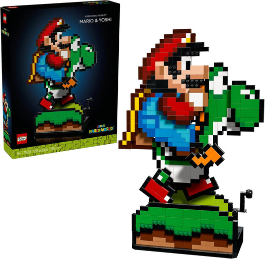 LEGO 71438 Super Mario World: Mario and Yoshi Adult Modeling Kit, 71438