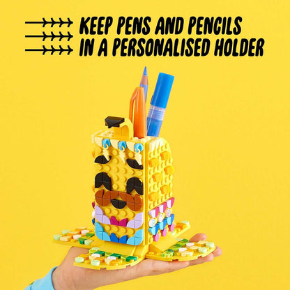 LEGO 41948 DOTS Cute Banana – Pen Holder DIY Craft Kit, Colorful Tiles (438 Pieces)