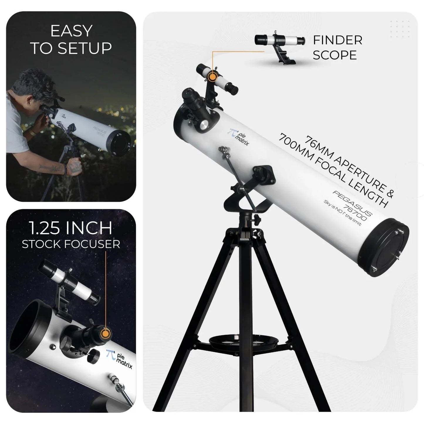 Pegasus 76700 HD Telescope – Explore Moon, Planets & Deep Space in Ultra Clarity - Jaiman Toys