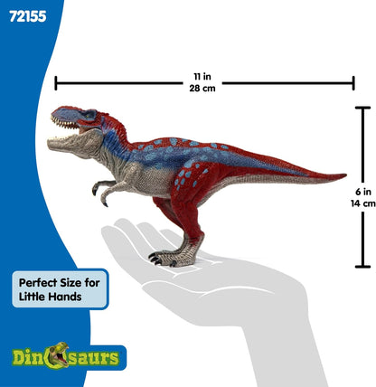 schleich Dinosaurs - Red and Blue T Rex Action Figure with Movable Jaw - 11" Length, Realistic Tyrannosaurus Rex Dino Figurine - Large Dinosaur Toy for Imaginative Play Boys and Girls Ages 5+ | 72155