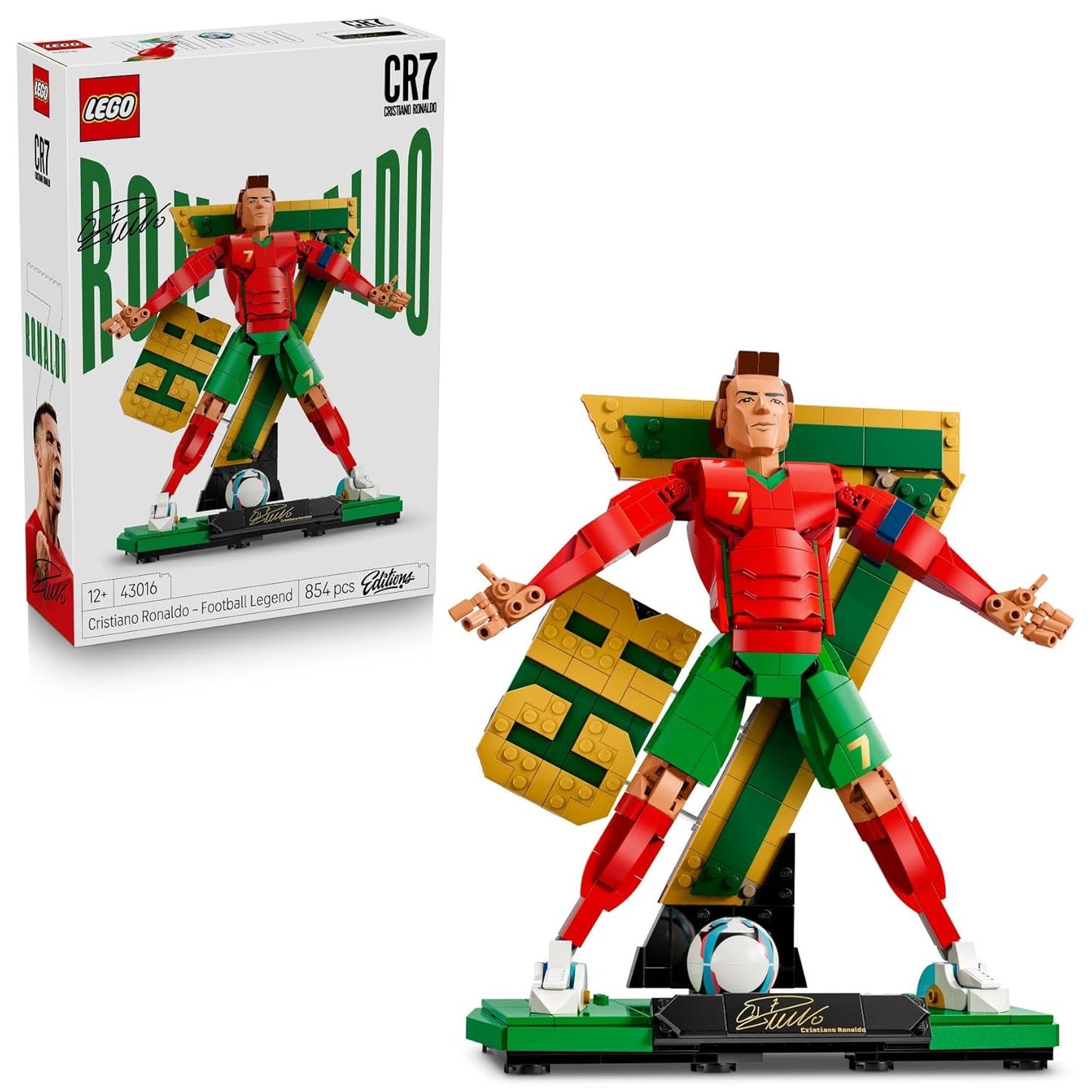 LEGO 43016 Editions Cristiano Ronaldo – Soccer Legend  Building Set | CR7 Collectible Football Display Model for Kids & Fans