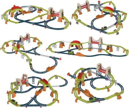 Fisher-Price Thomas & Friends Motorized Percy 6-in-1 Track Set | Battery Operated Train Toy with 42 Pieces & 6 Layouts | Preschool Toy for Kids 3+ Years-HHN26